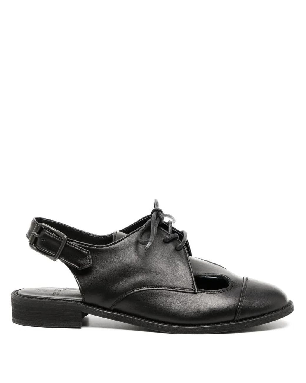 Y's Yohji Yamamoto Black Slingback Derby Shoes