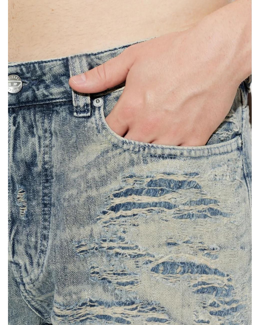 DIESEL Blue Relaxed Jeans Regular Waist 1980 D-Eeper for men