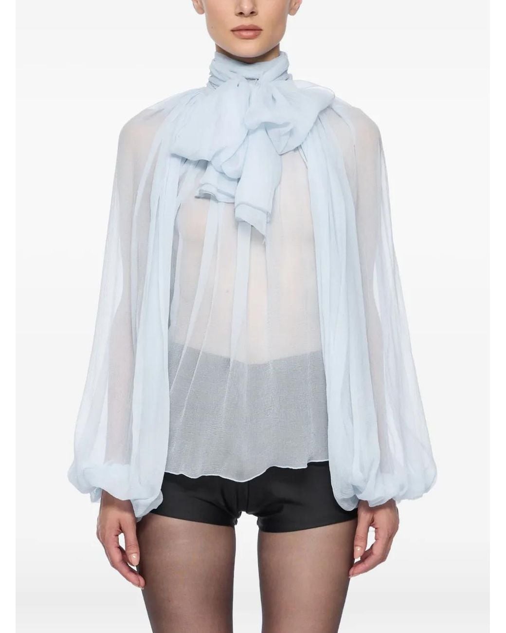 Atu Body Couture White Silk Blouse