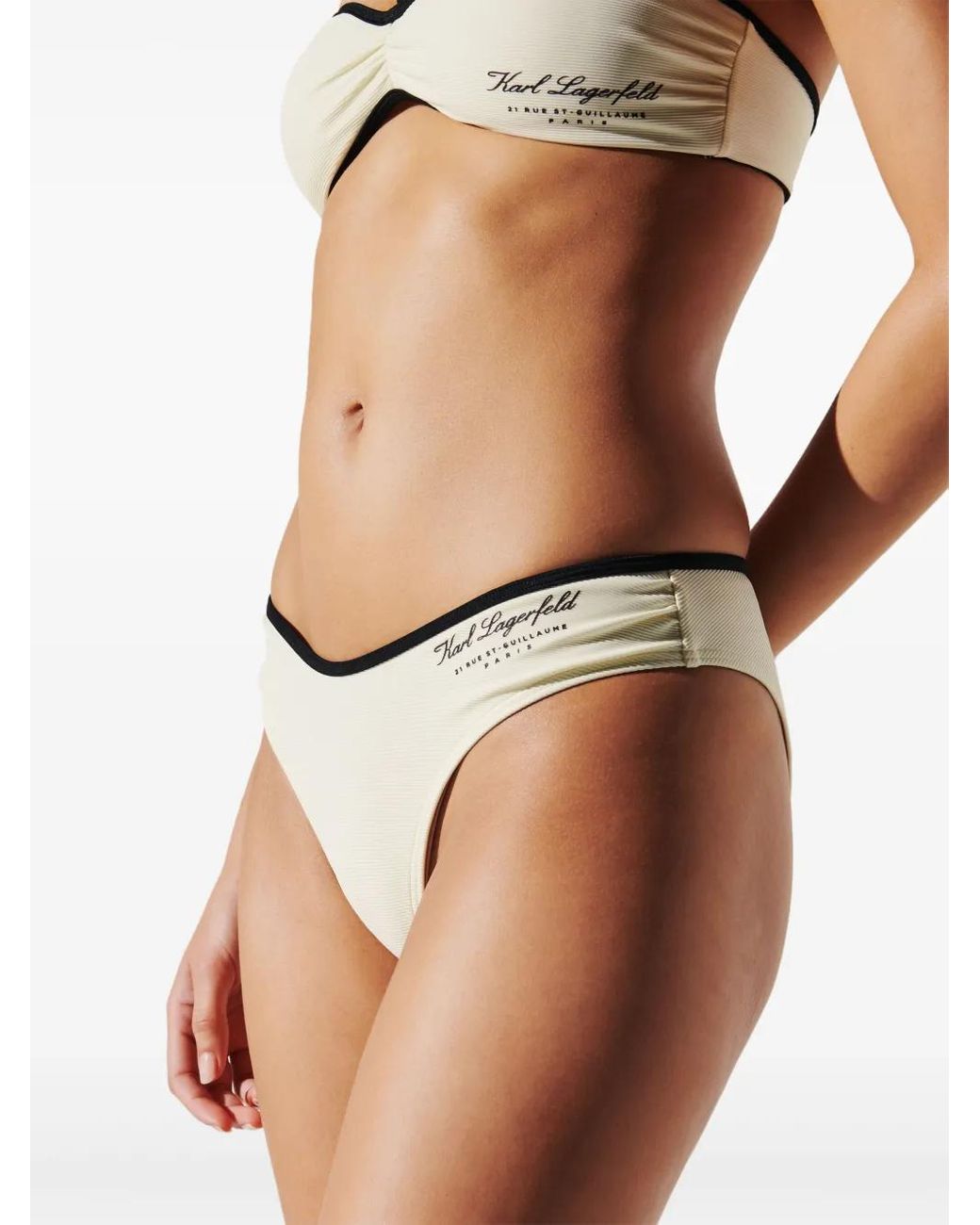 Karl Lagerfeld White Hotel Karl Bikini Bottoms