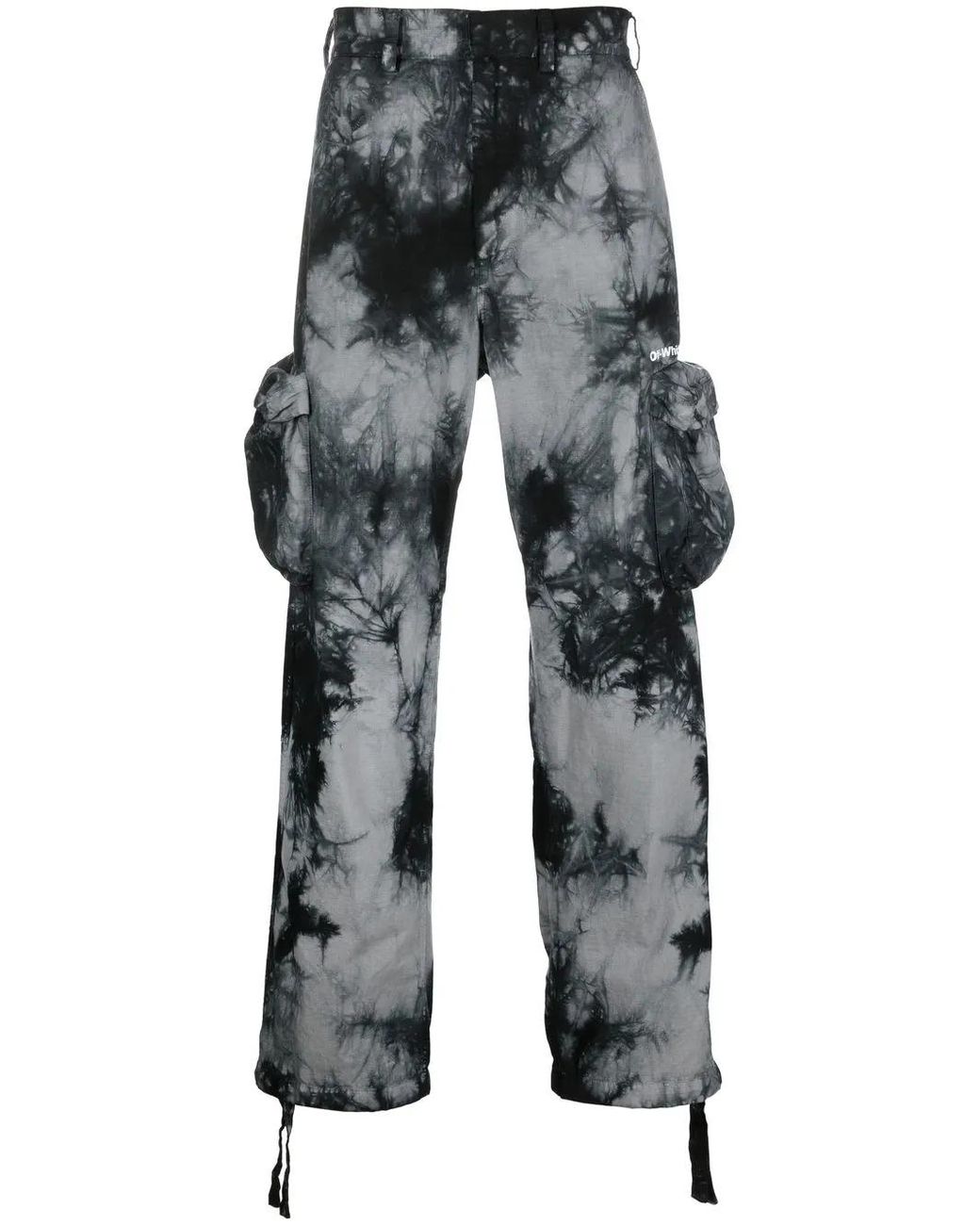 Off-White c/o Virgil Abloh Gray Bounce Tie Dye Cargo Pants Grey for men