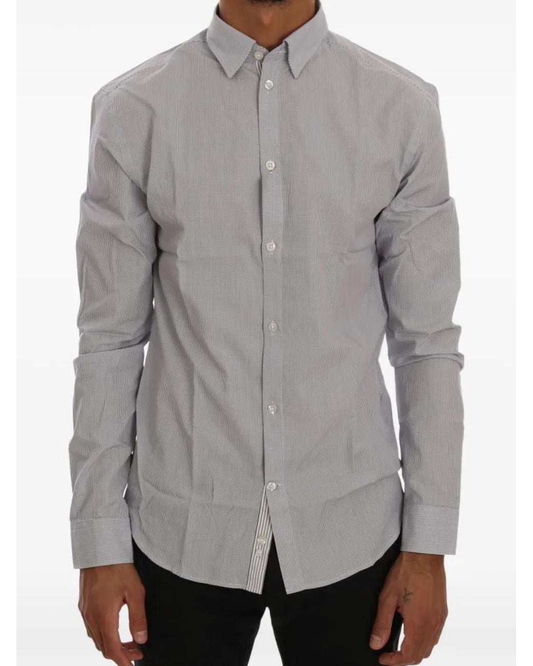 Frankie Morello Gray Button-Down Shirt for men
