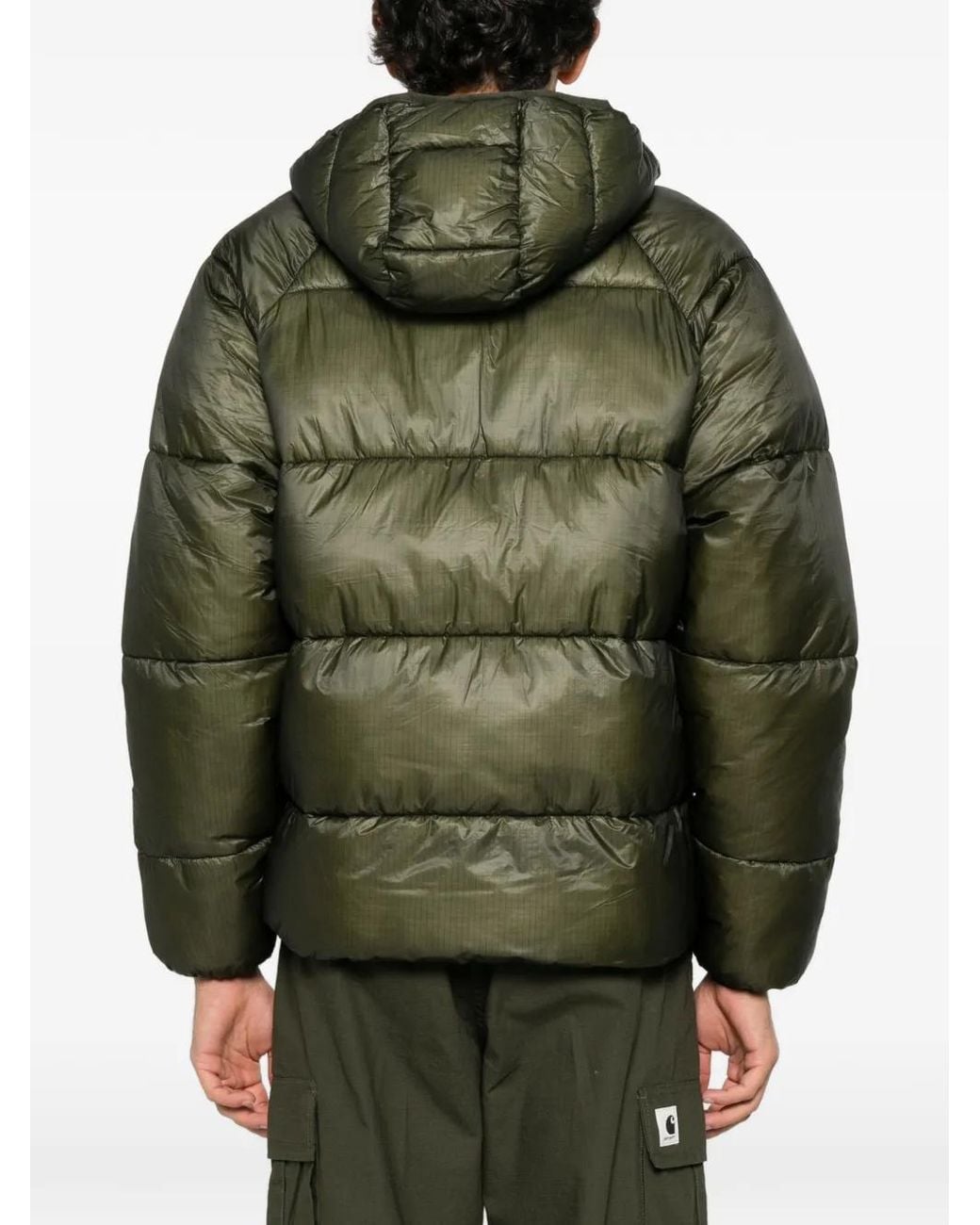 Arte' Green Quilted Hooded Jacket for men