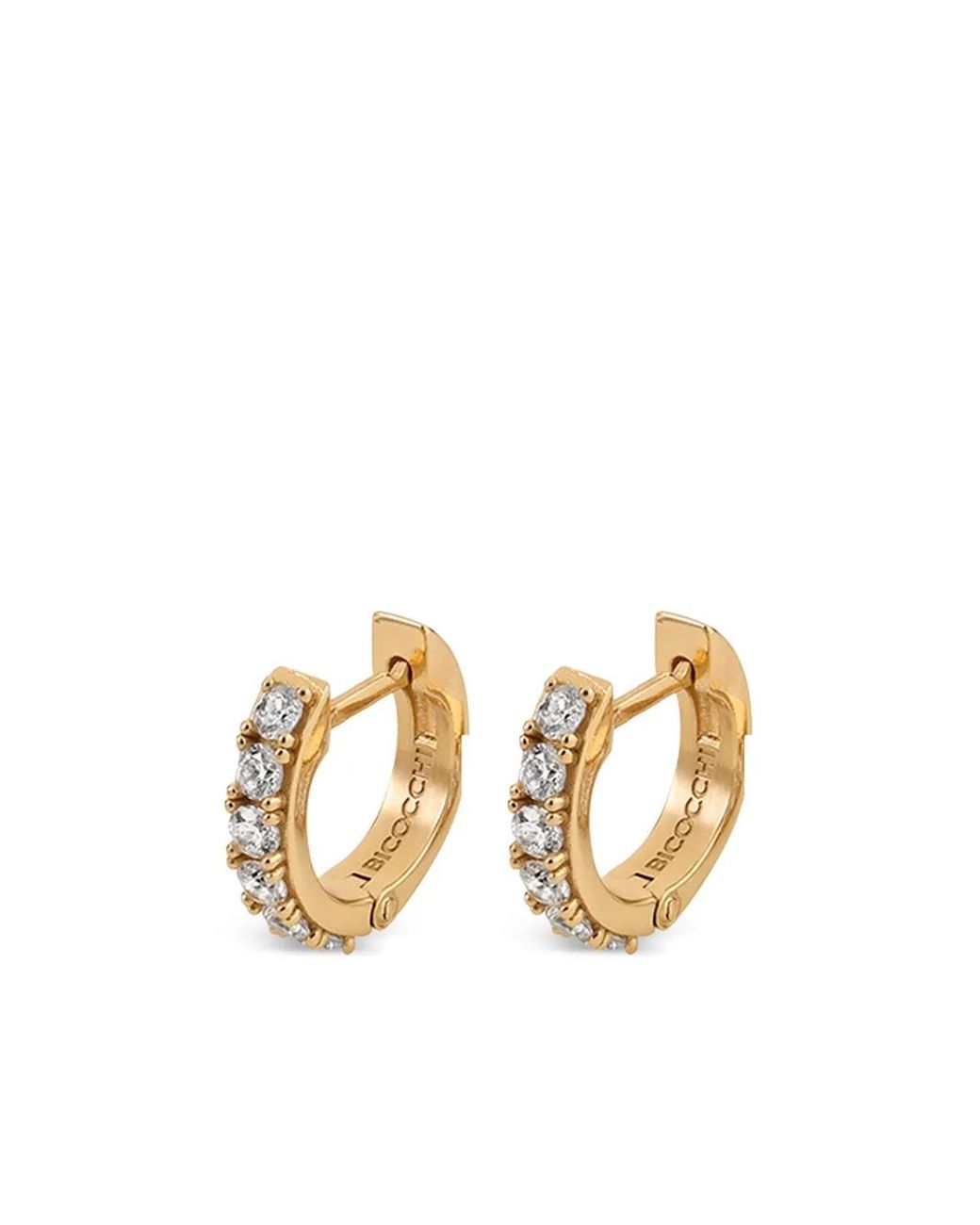 Emanuele Bicocchi Metallic Crystal Hoop Earrings