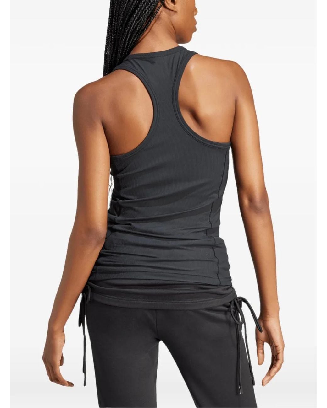 Adidas By Stella McCartney Black Ribbed Racerback Tank Top