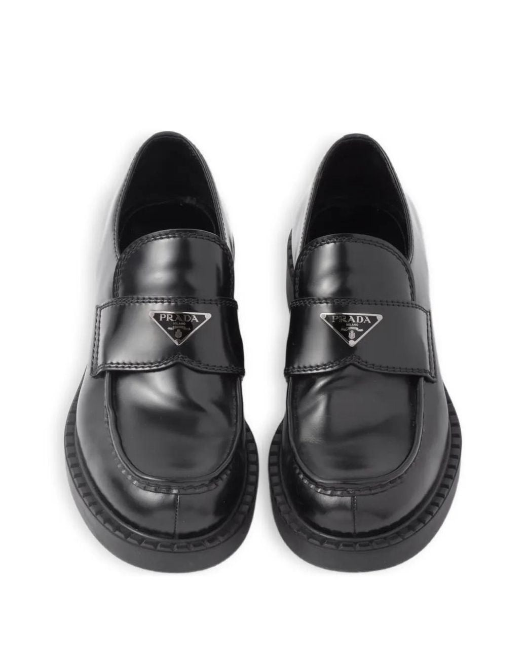 Prada Black Chocolate Brushed-Leather Loafers for men