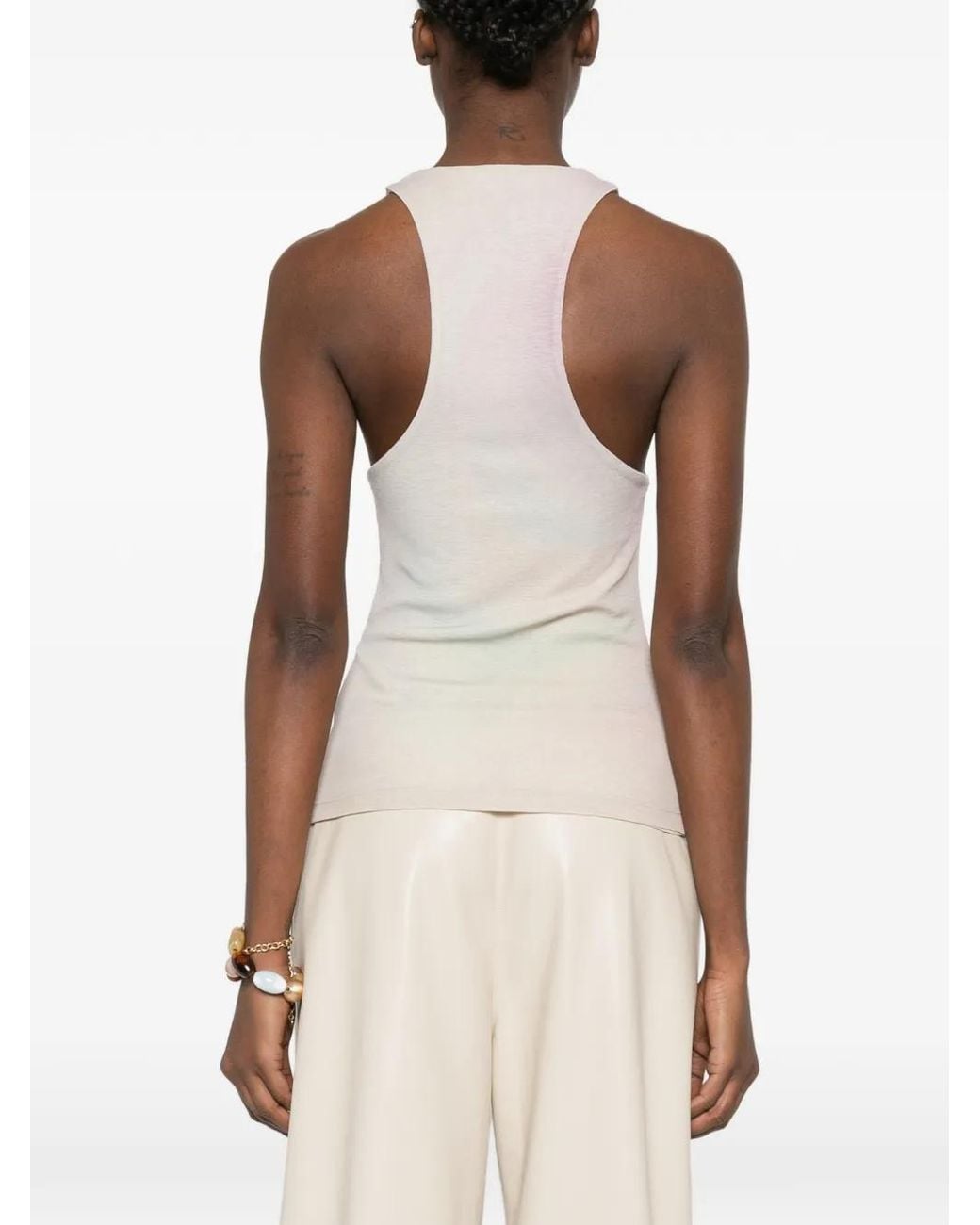 Nanushka White Racerback Tank Top