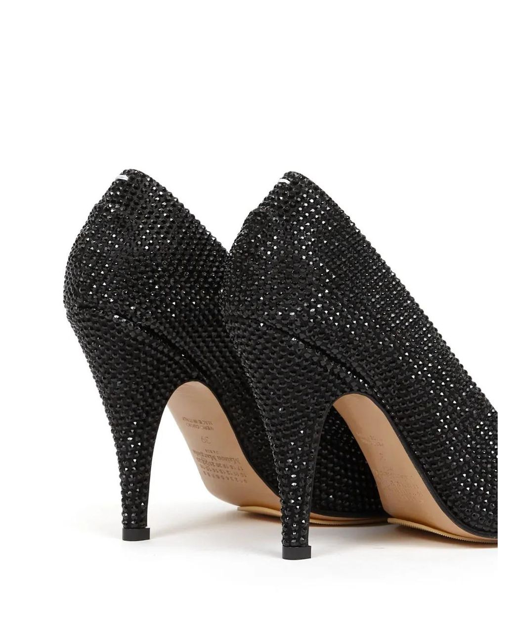 Maison Margiela Black 110Mm Tabi Rhinestone-Embellished Pumps