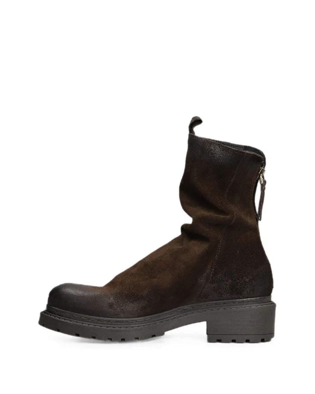 METISSE Black Distressed-Effect Ankle Boots