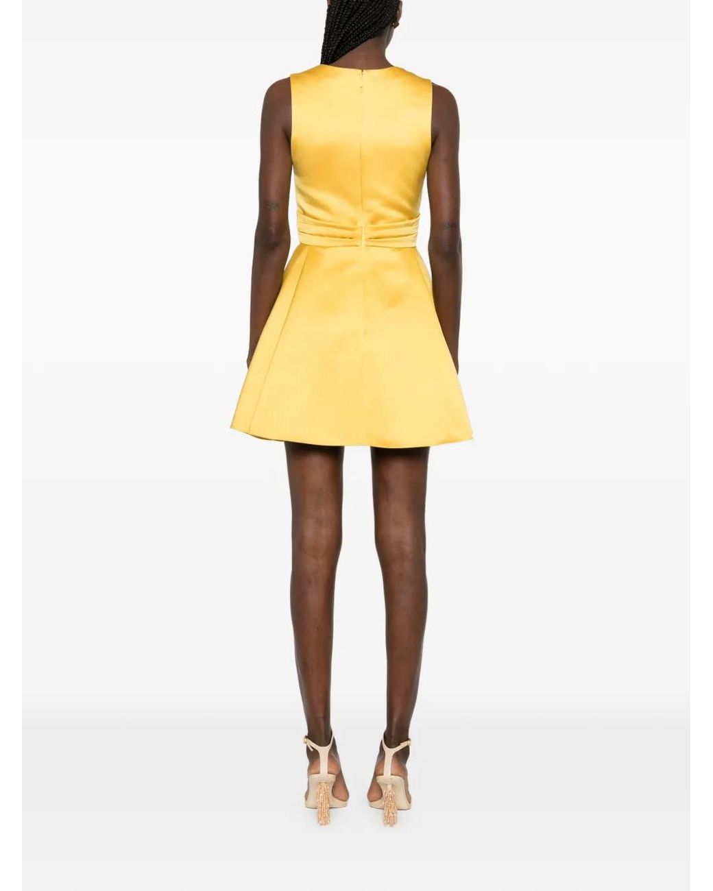 Elisabetta Franchi Yellow Sleeveless Short Dress