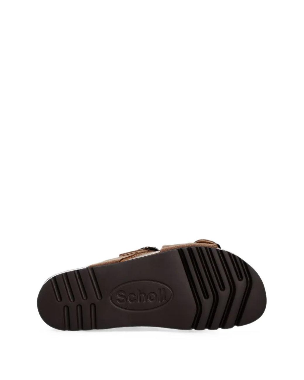 Scholl Brown Buckle-Fastening Crossover Flat Sandals