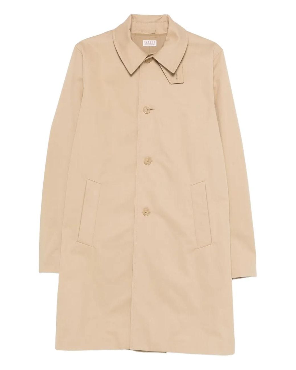 Fursac Natural Button Pocket Trench Coat for men