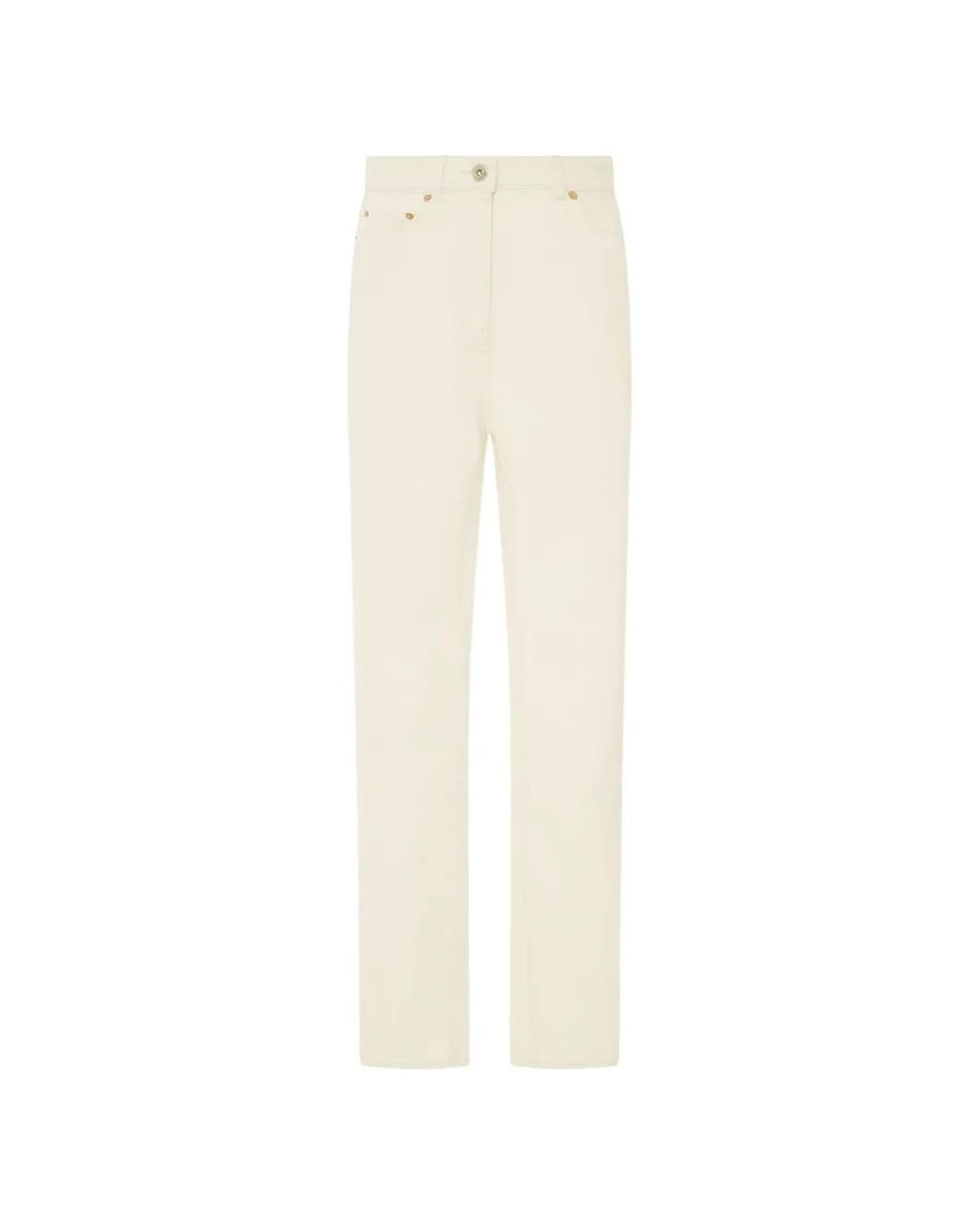 Another Tomorrow White Slim-Fit Jeans