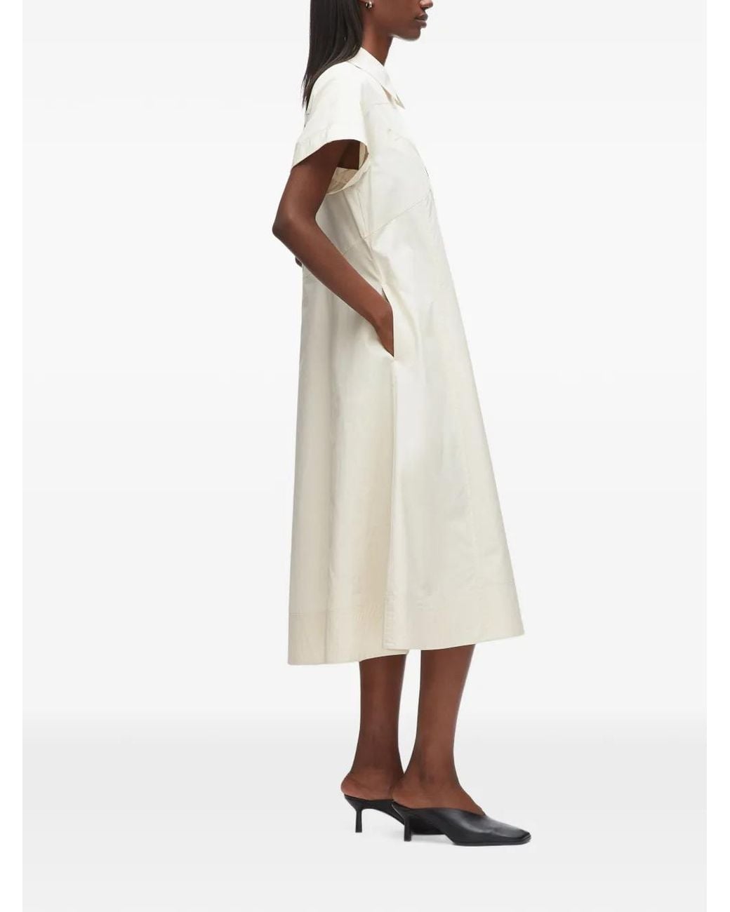 3.1 Phillip Lim White Short-Sleeves Midi Dress