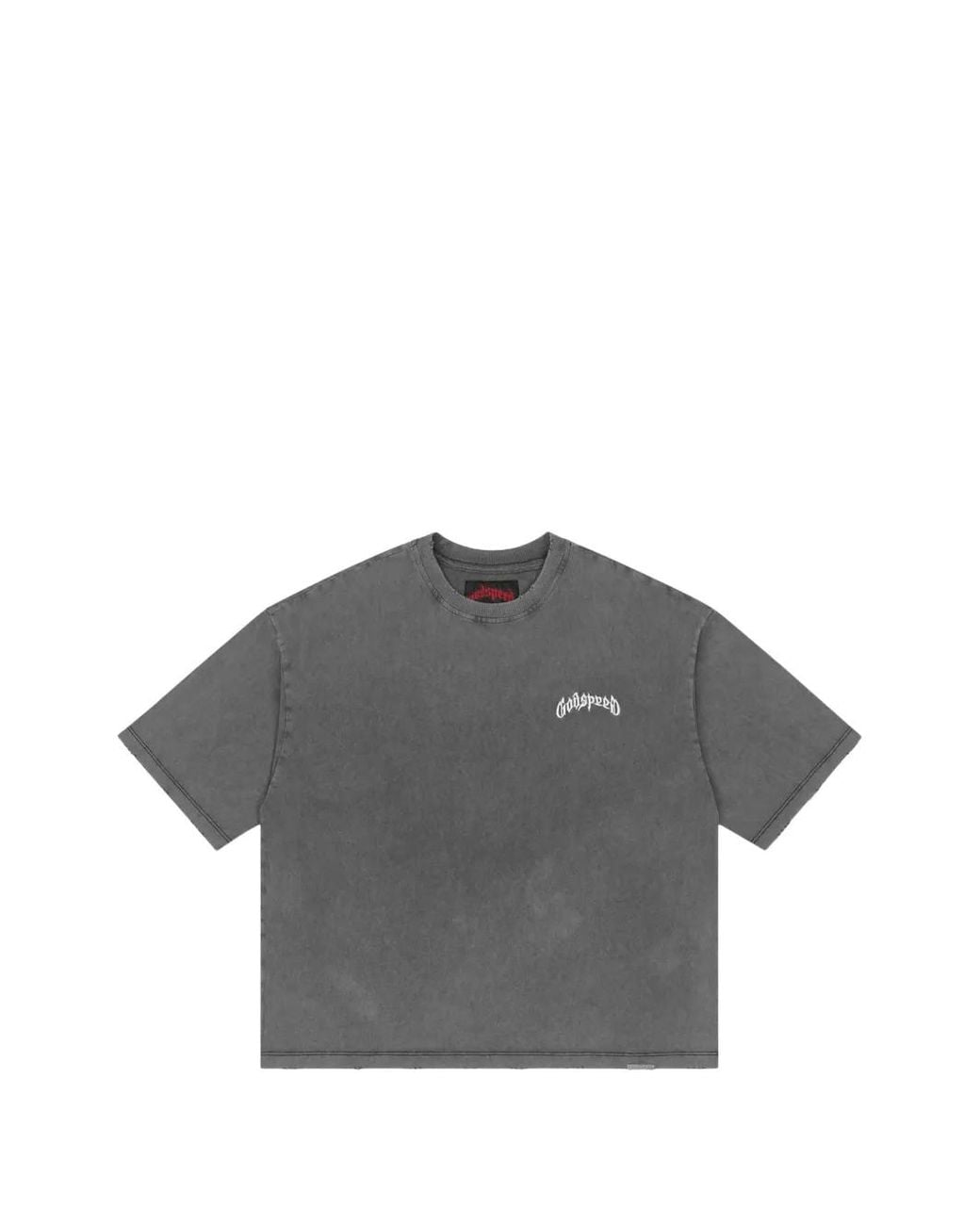 Godspeed Gray Acid-Wash Logo-Print T-Shirt for men