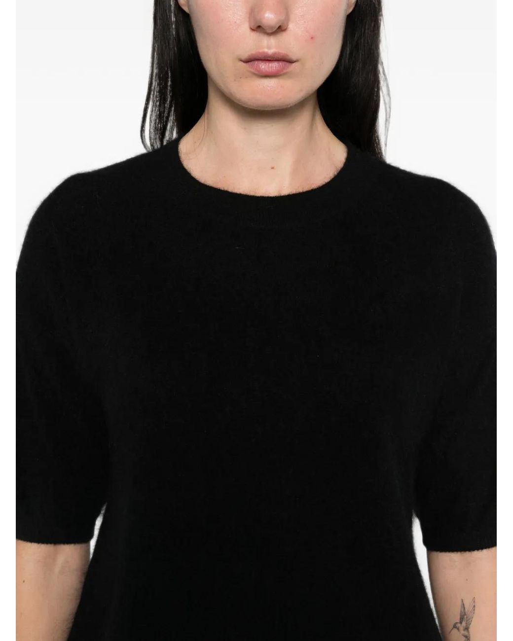 EMERSON RENALDI Black Short-Sleeve Cashmere Sweater for men