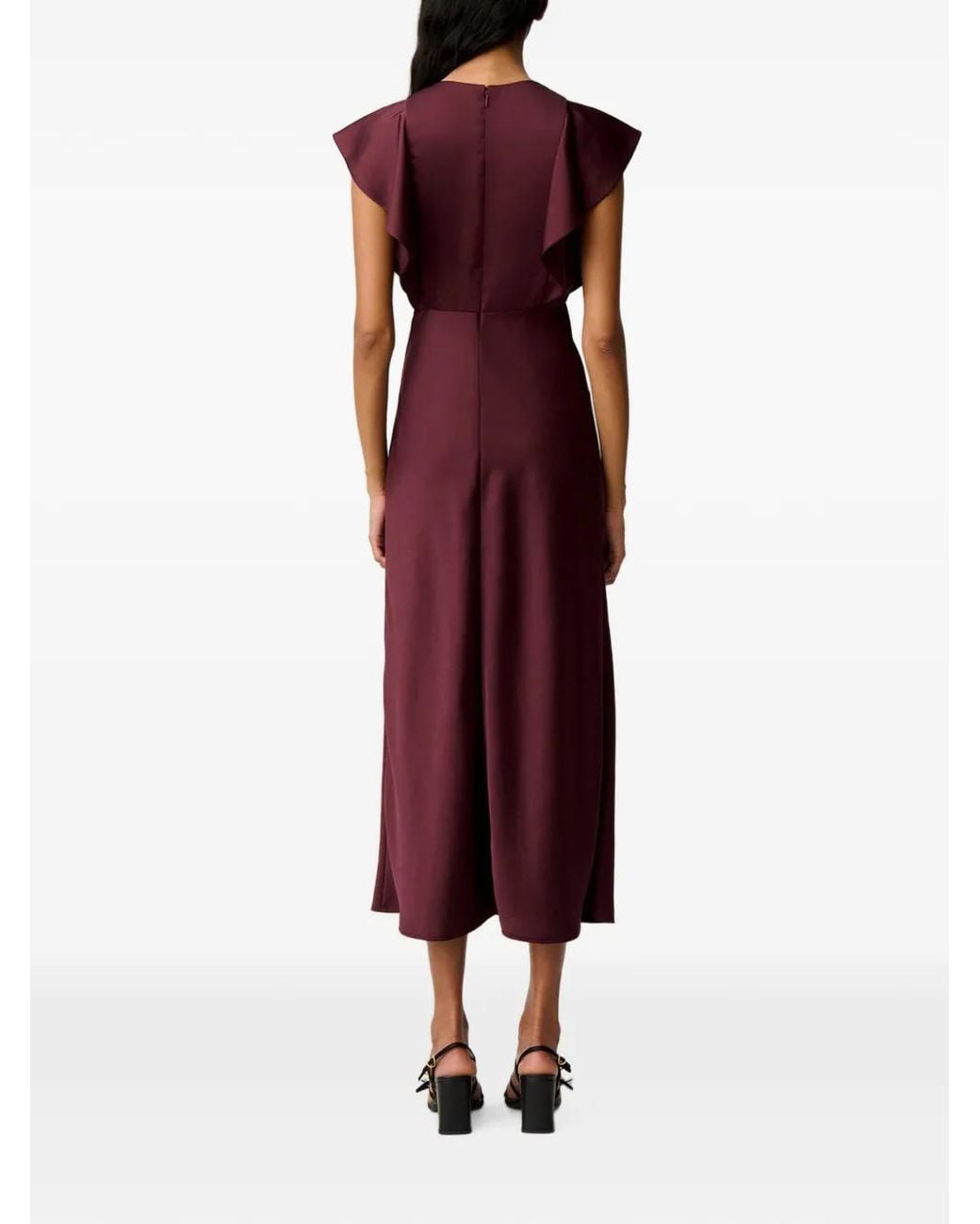 Claudie Pierlot Purple Slit Satin Maxi Dress