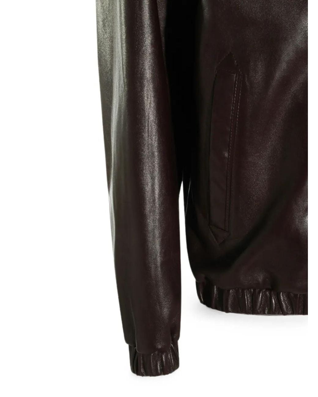 Canali Brown Veste En Cuir À Fermeture Zippée for men