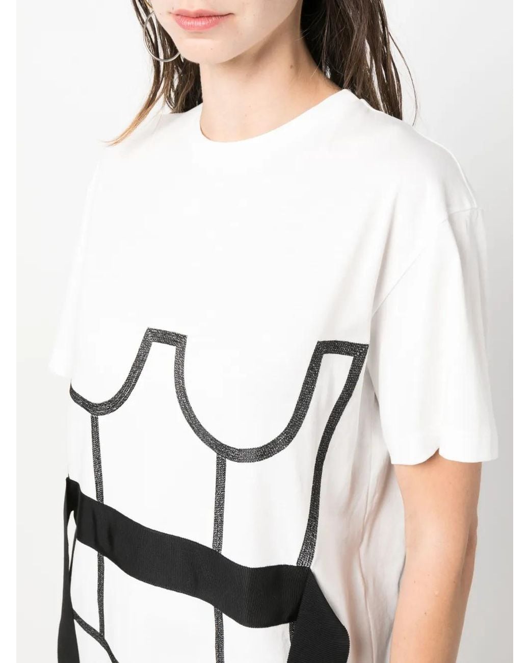 Murmur White Trompe L'Oeil Corset T-Shirt