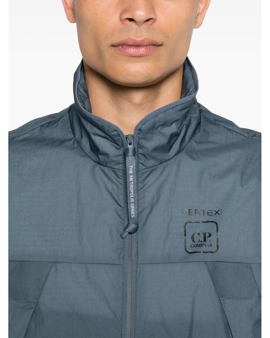 C P Company Blue Zip-Fastening Gilet for men