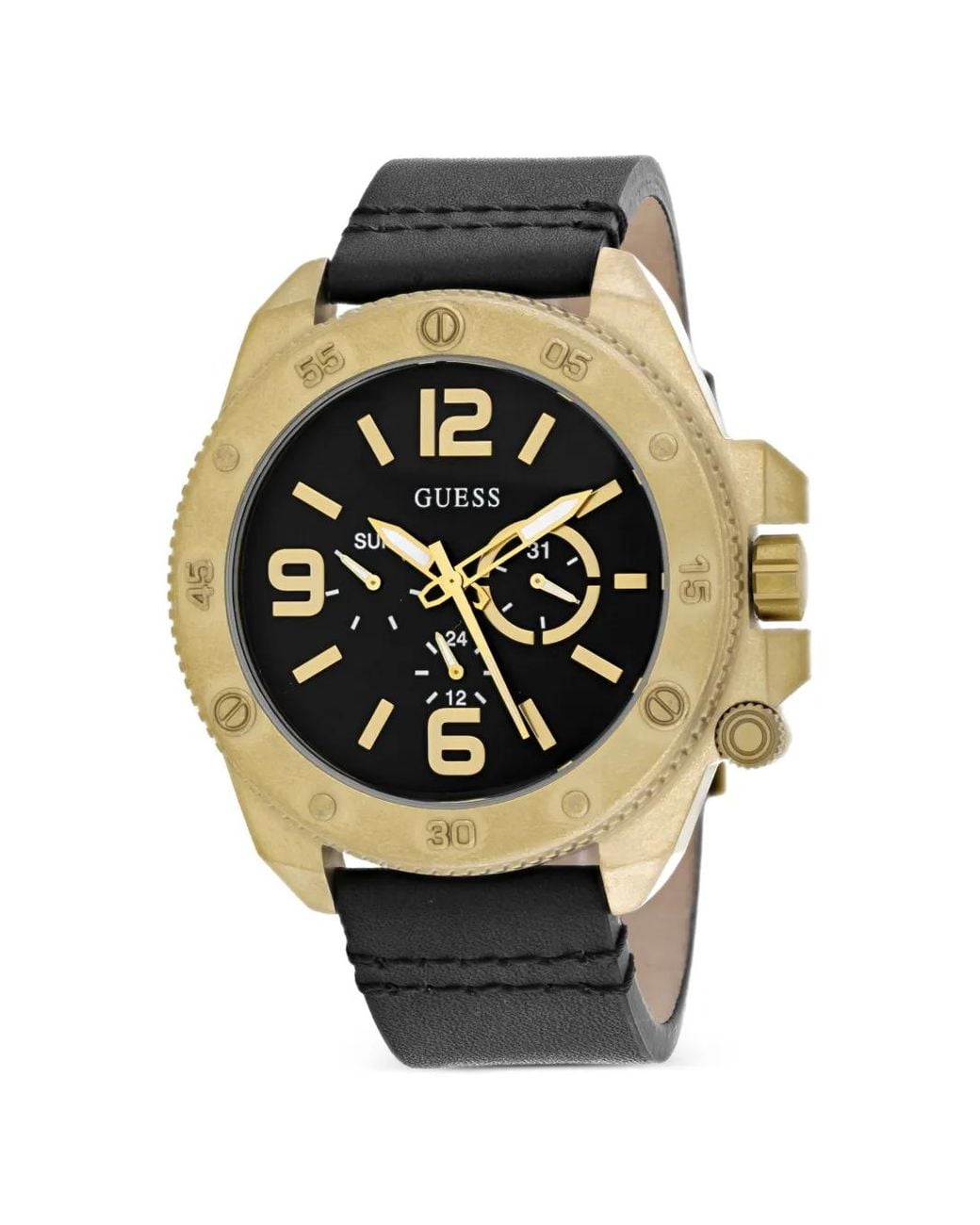 Guess Black Logo-Detail 46Mm Watch for men