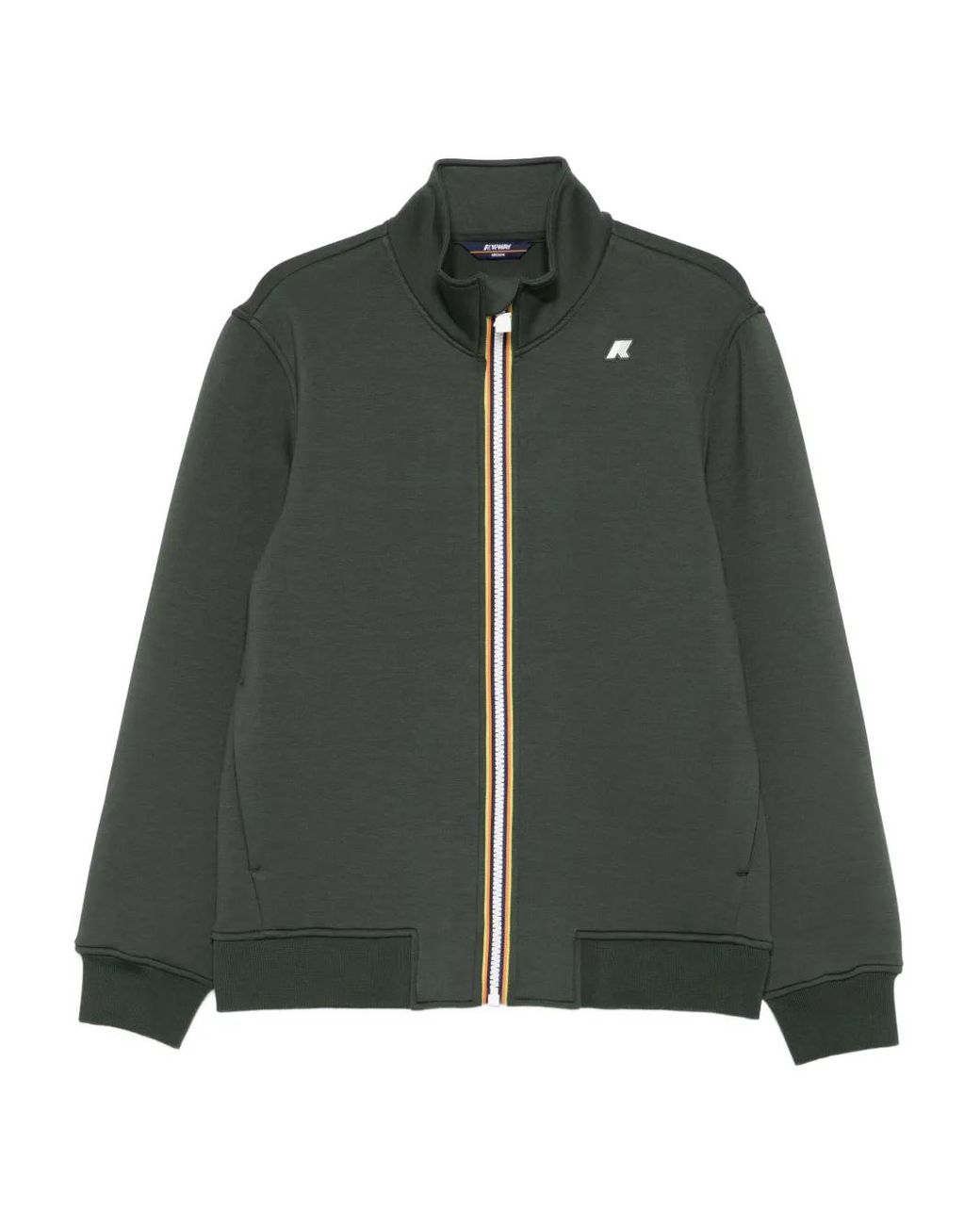 K-Way Green Zip-Fastening High-Neck Sweater for men