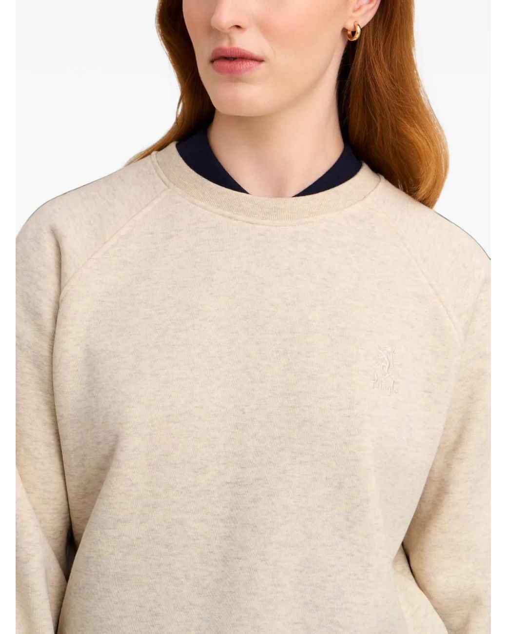 Pringle of Scotland Natural Brushed-Back Raglan-Sleeve Sweatshirt