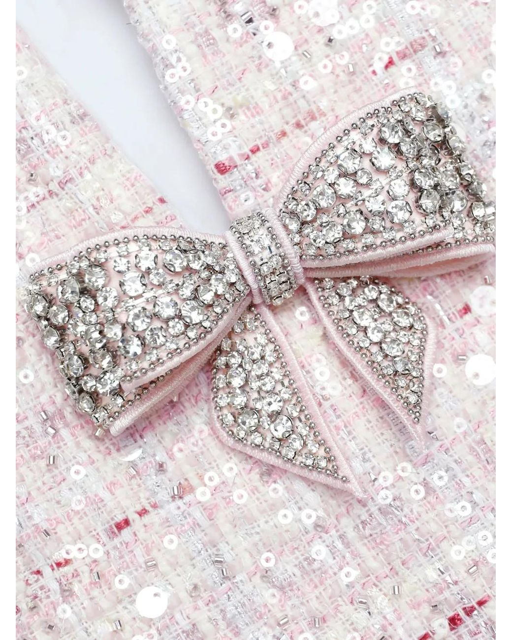 Self-Portrait Multicolor Sequin Boucle Bow Mini Dress