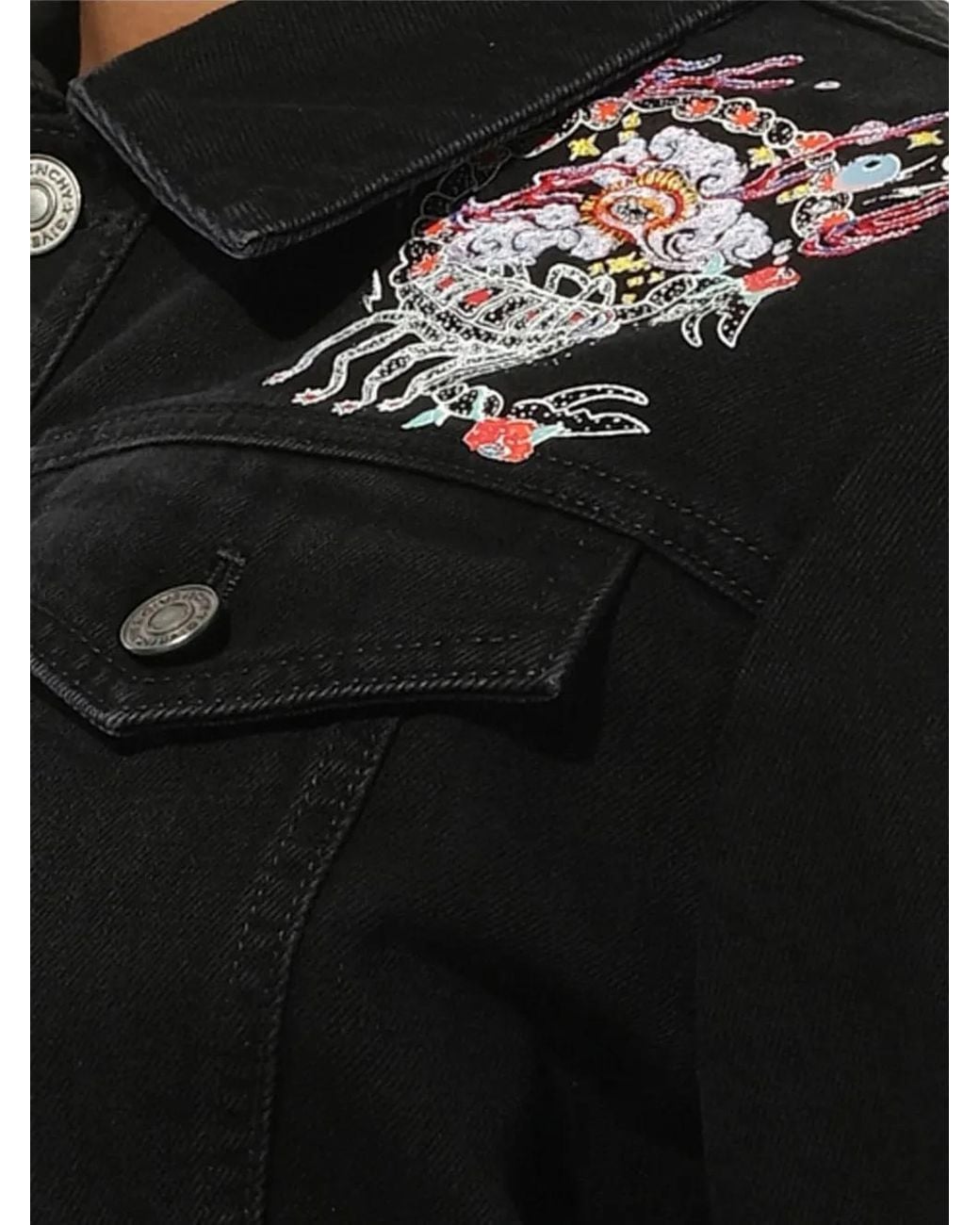 Givenchy Black Embroidered Denim Jacket