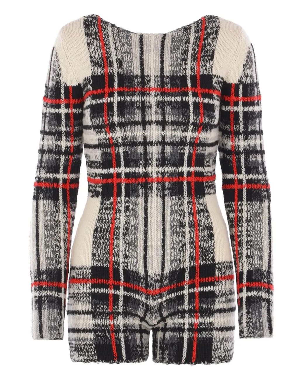 Duran Lantink Red Check Knit Jumpsuit