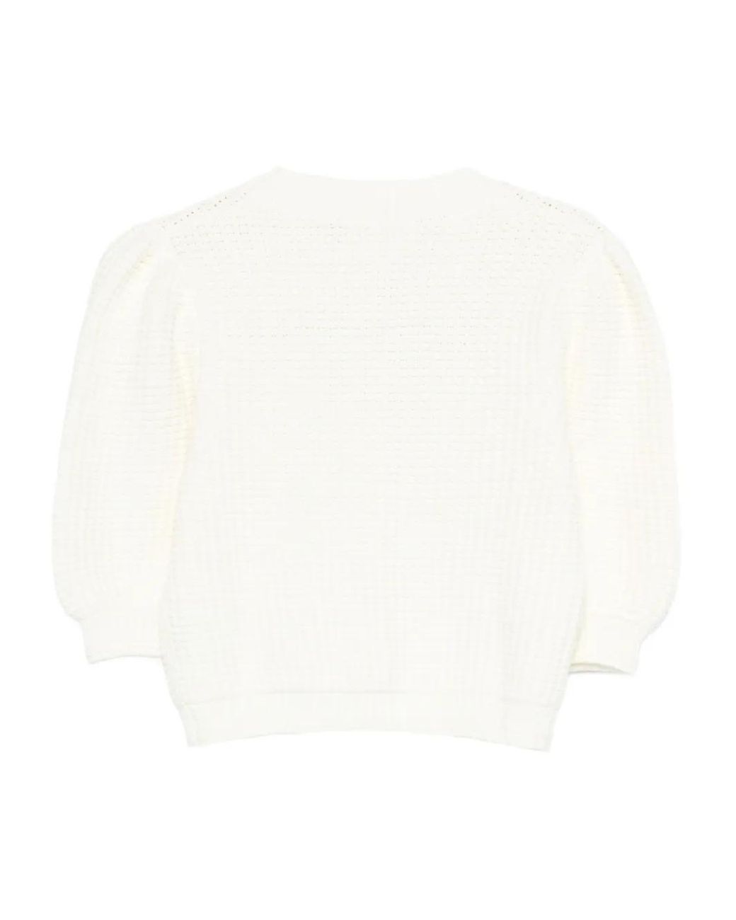 Ba&sh White Buttoned Cardigan