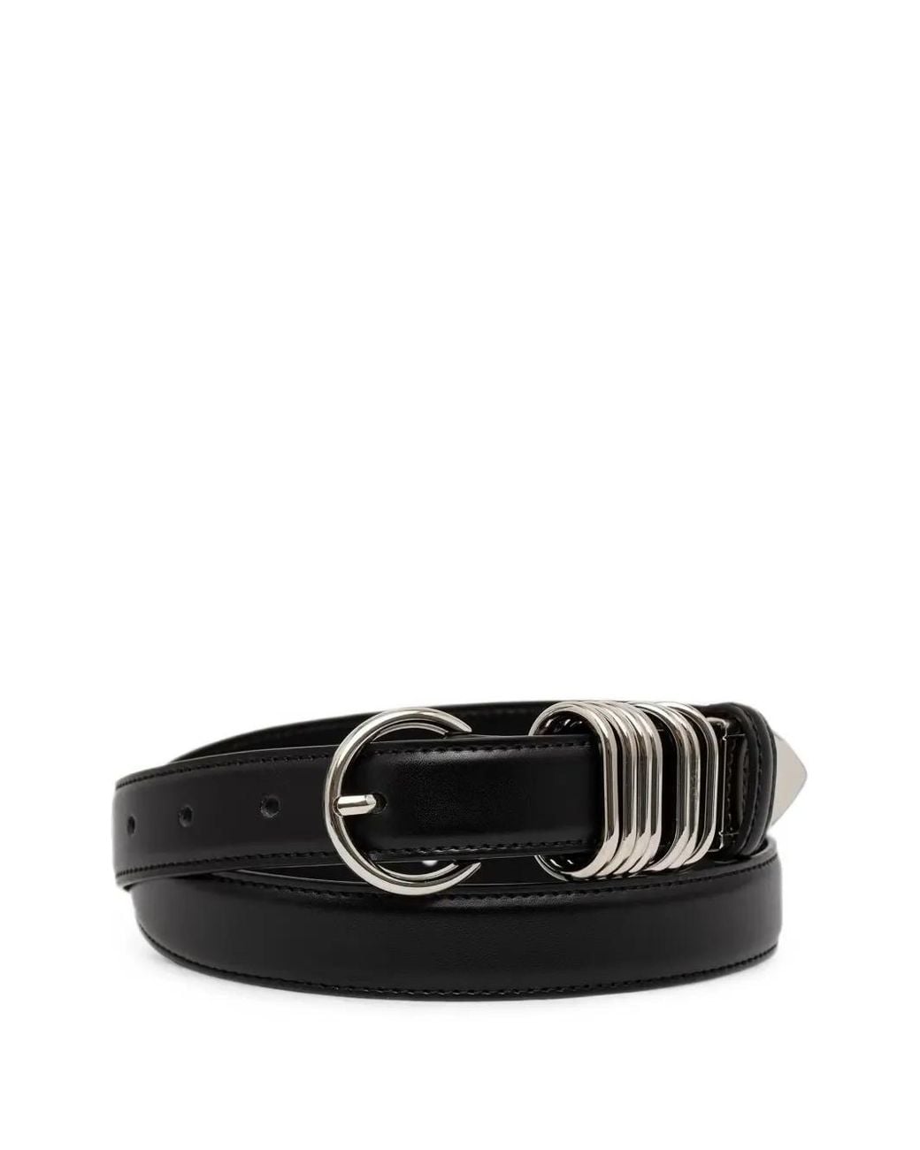ELEH Black Multi-Ring Leather Belt