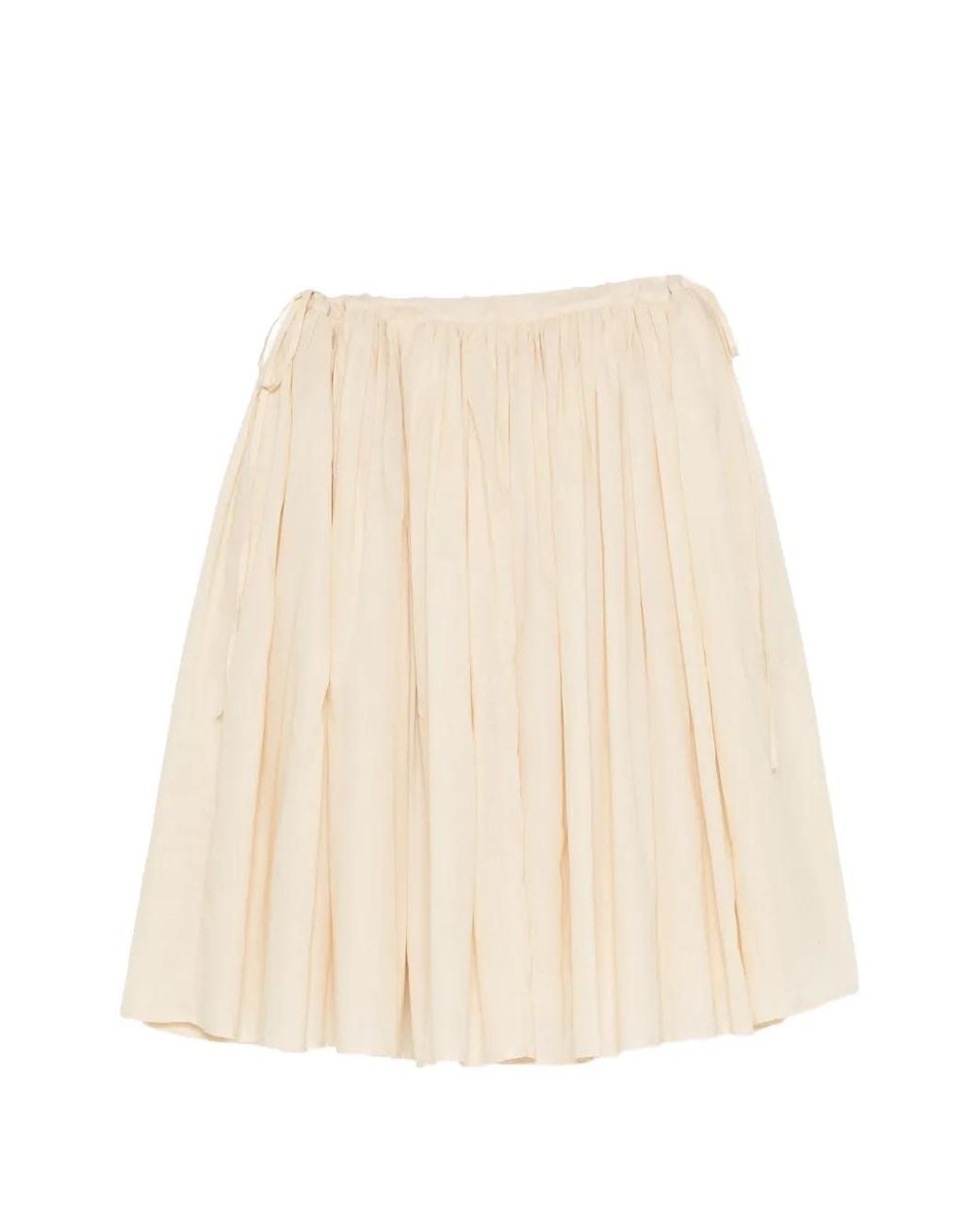 COTEMP Natural Pleated Drawstring-Waist Skirt