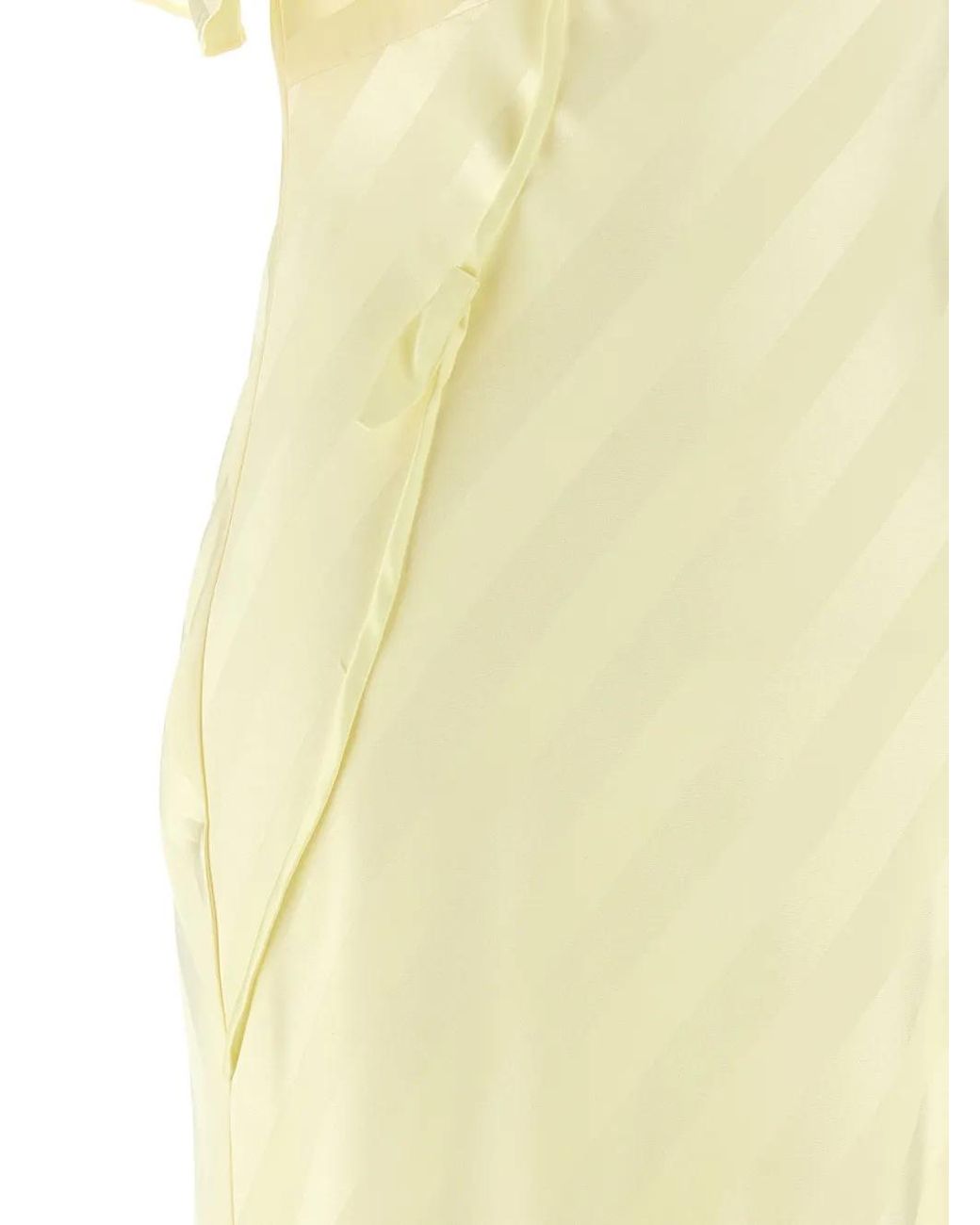 Self-Portrait Yellow Satin Striped Dress