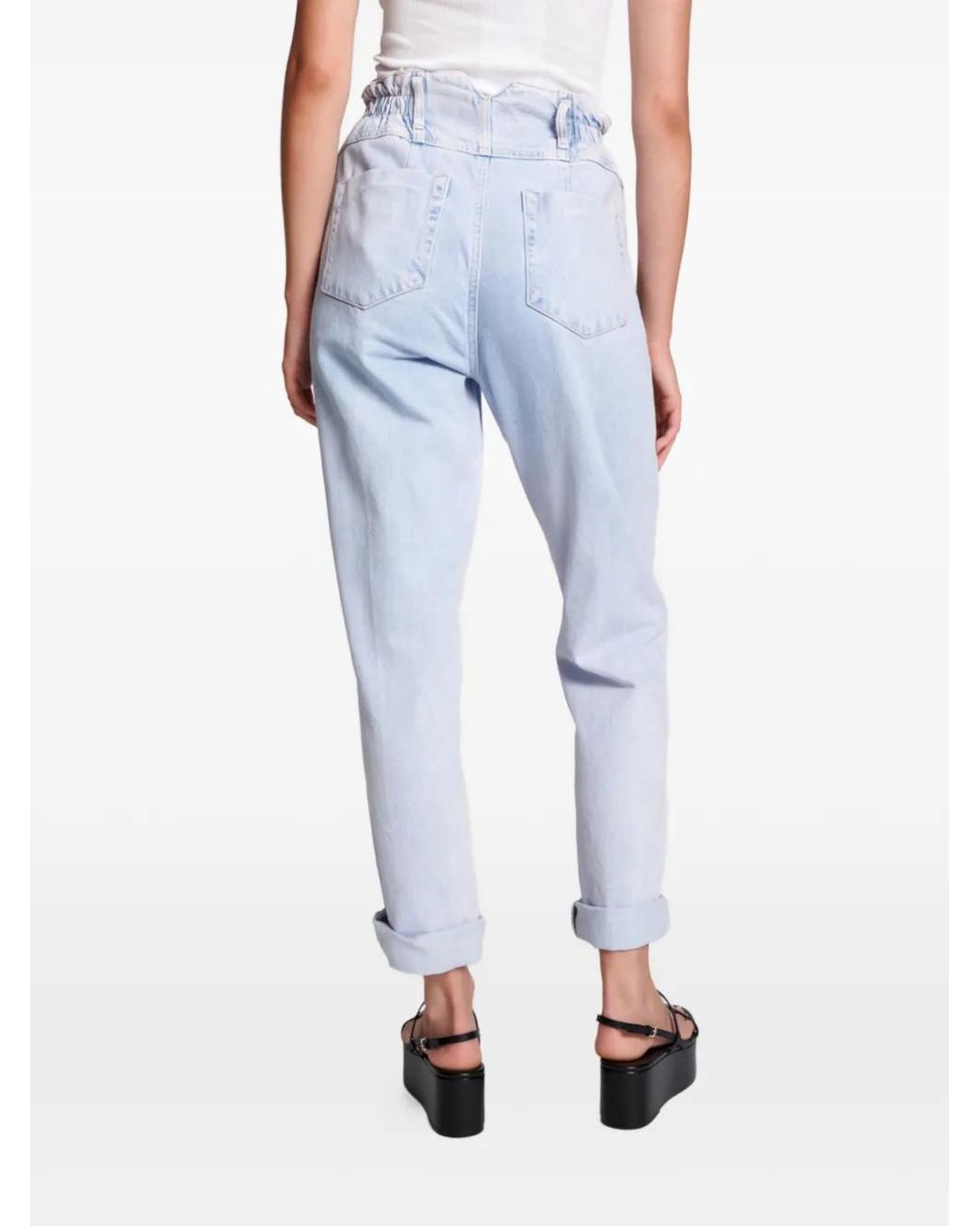 One Teaspoon Blue Elasticated Pioneer Straight-Leg Jeans