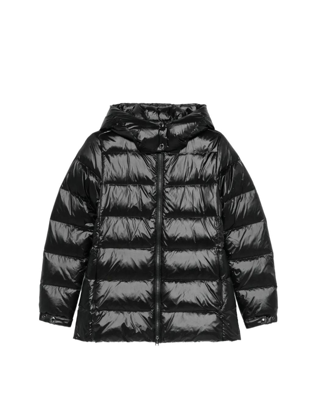 Woolrich Black Quilted Hooded Coat