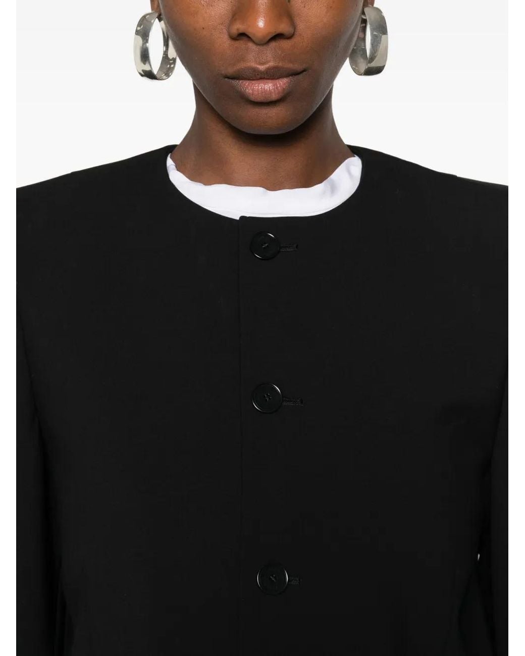 Chaqueta De Vestir Con Cuello Redondo ALAINPAUL de color Black