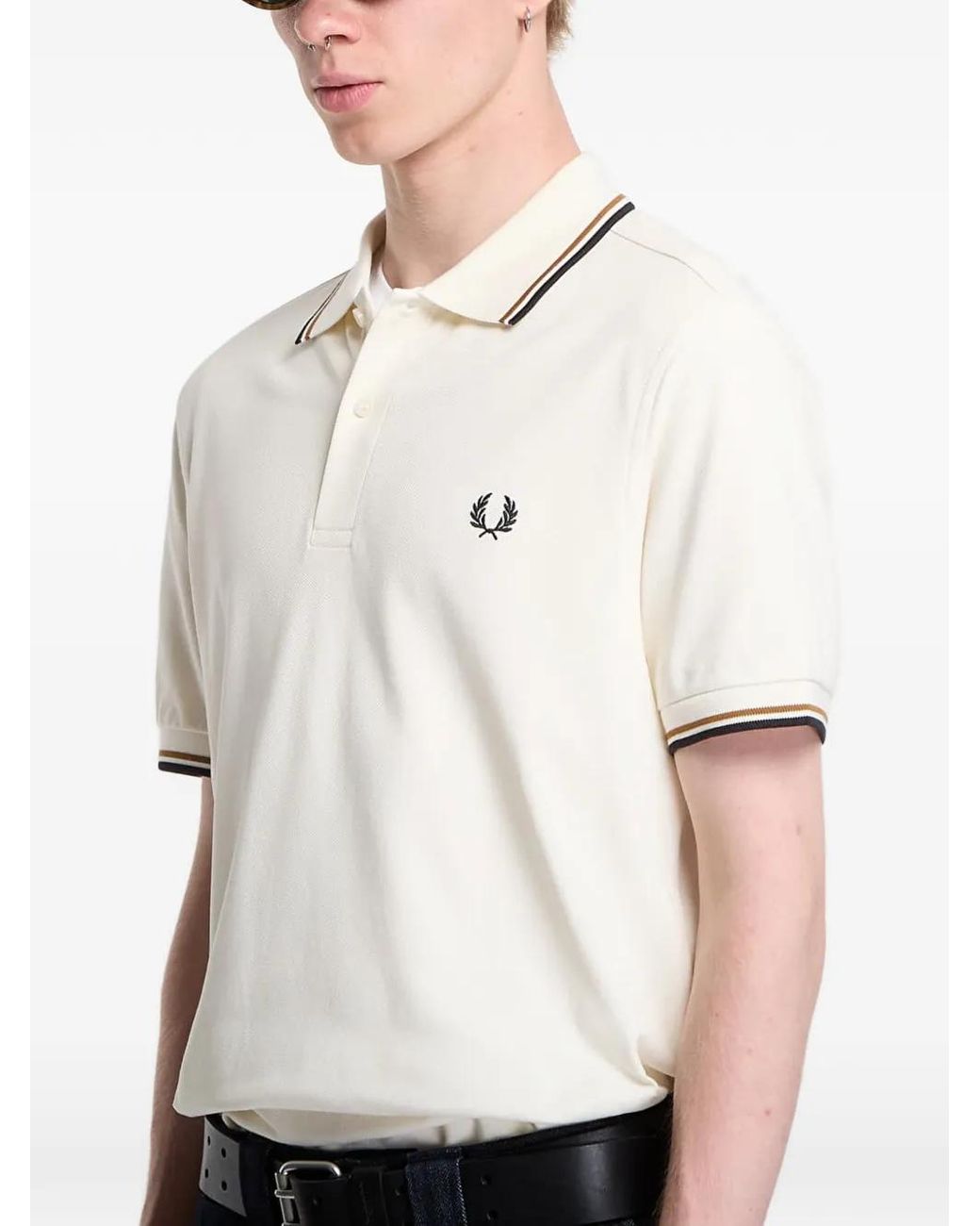 Fred Perry White Short-Sleeve Polo Shirt for men