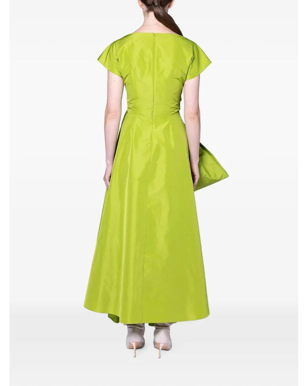 Roksanda Green Robe Asymétrique Nila À Design Noué