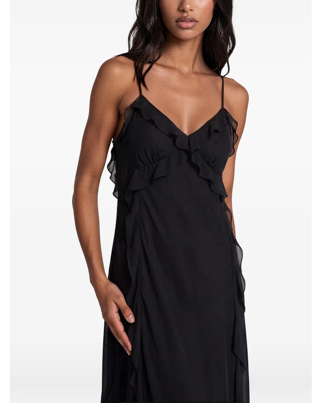 Jonathan Simkhai Black Emily Ruffled Maxi Dress