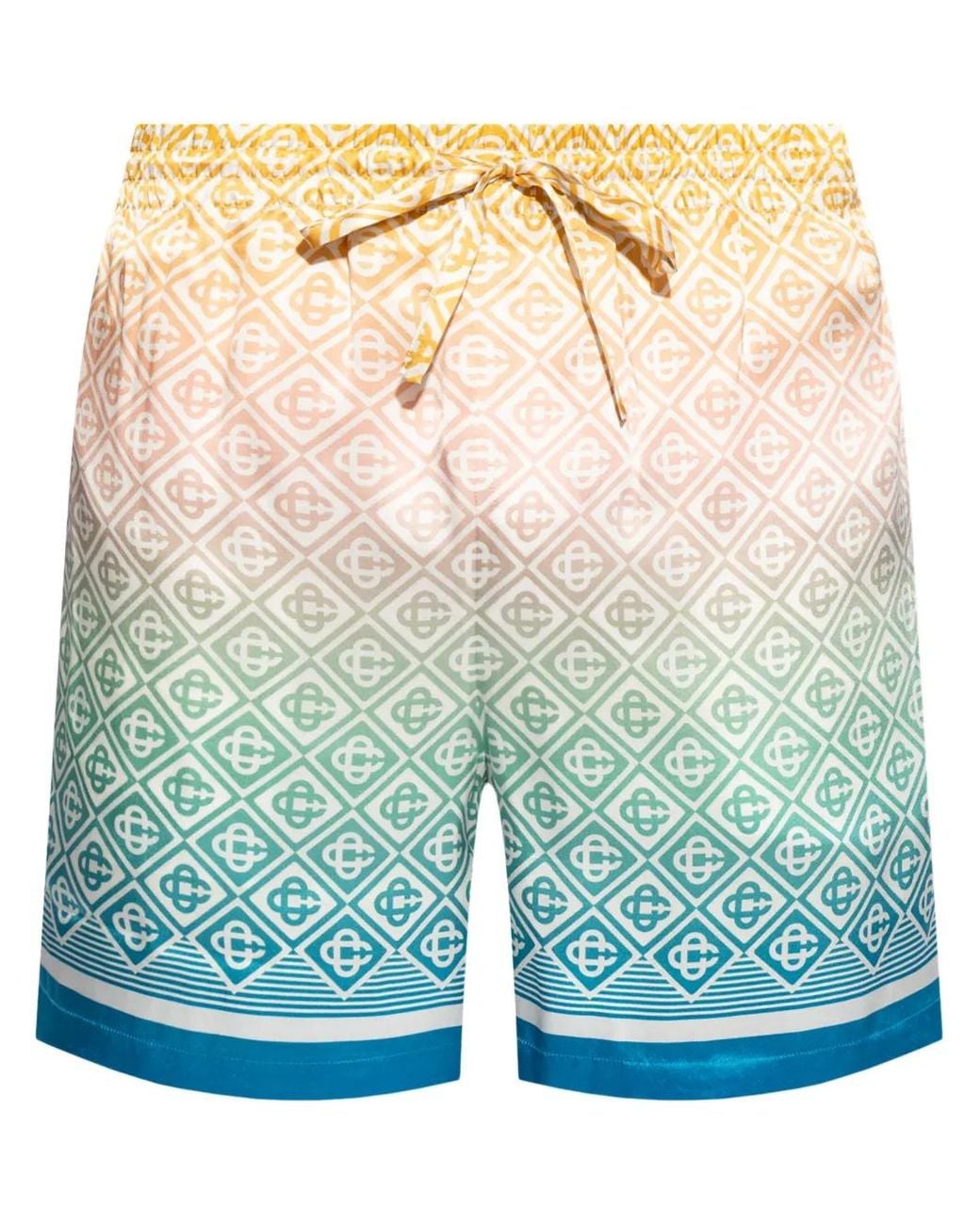 Casablanca Green Luxury Silk Drawstring Shorts for men