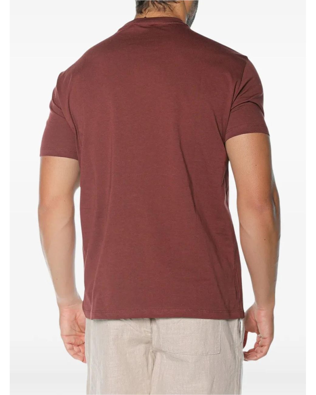 ARMANI EXCHANGE Red Logo-Print T-Shirt for men