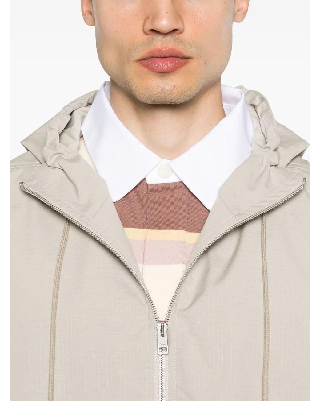 Maison Kitsuné Windjack Met Capuchon in het Natural voor heren