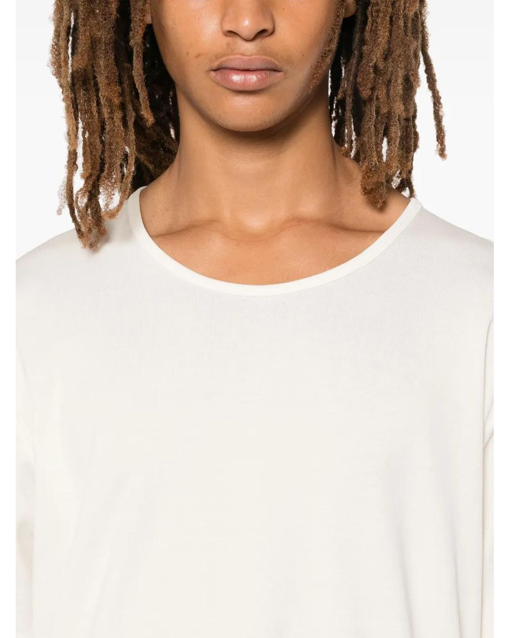 Lemaire White Cotton T-Shirt for men