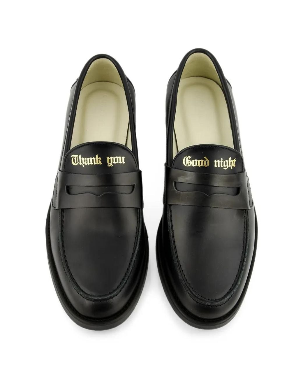 Duke & Dexter Black Wilde Thank You, Good Night Leather Loafers