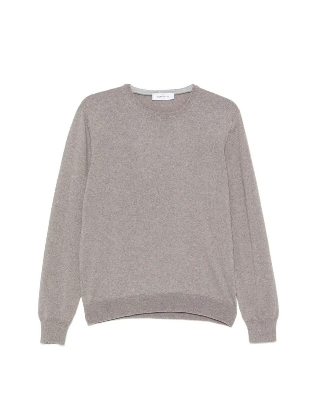 Gran Sasso Gray Crew-Neck Long-Sleeve Sweater for men