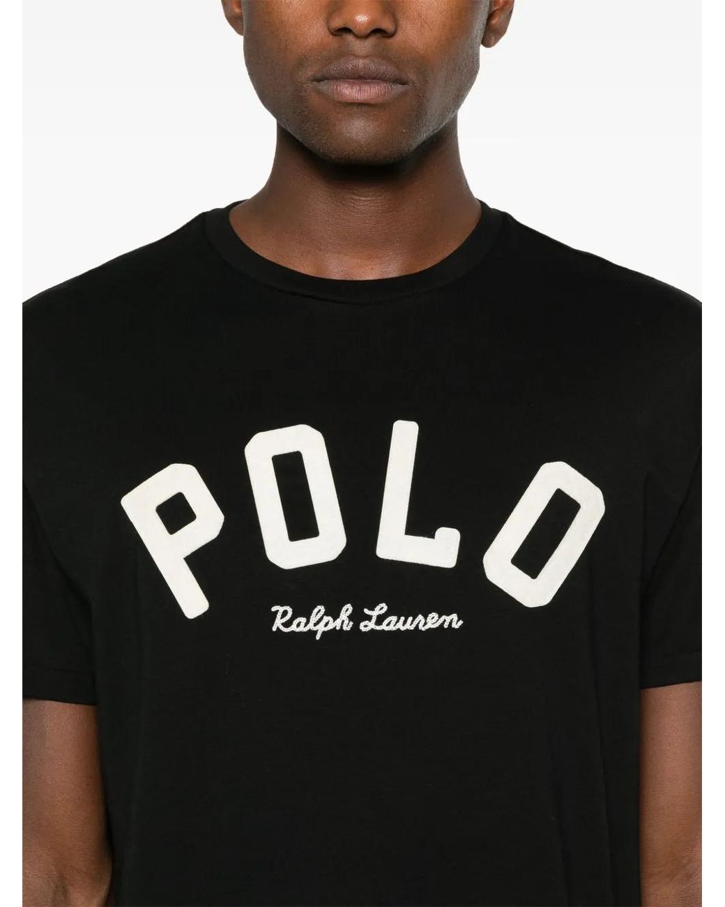 Polo Ralph Lauren Black Logo-Appliqué T-Shirt for men