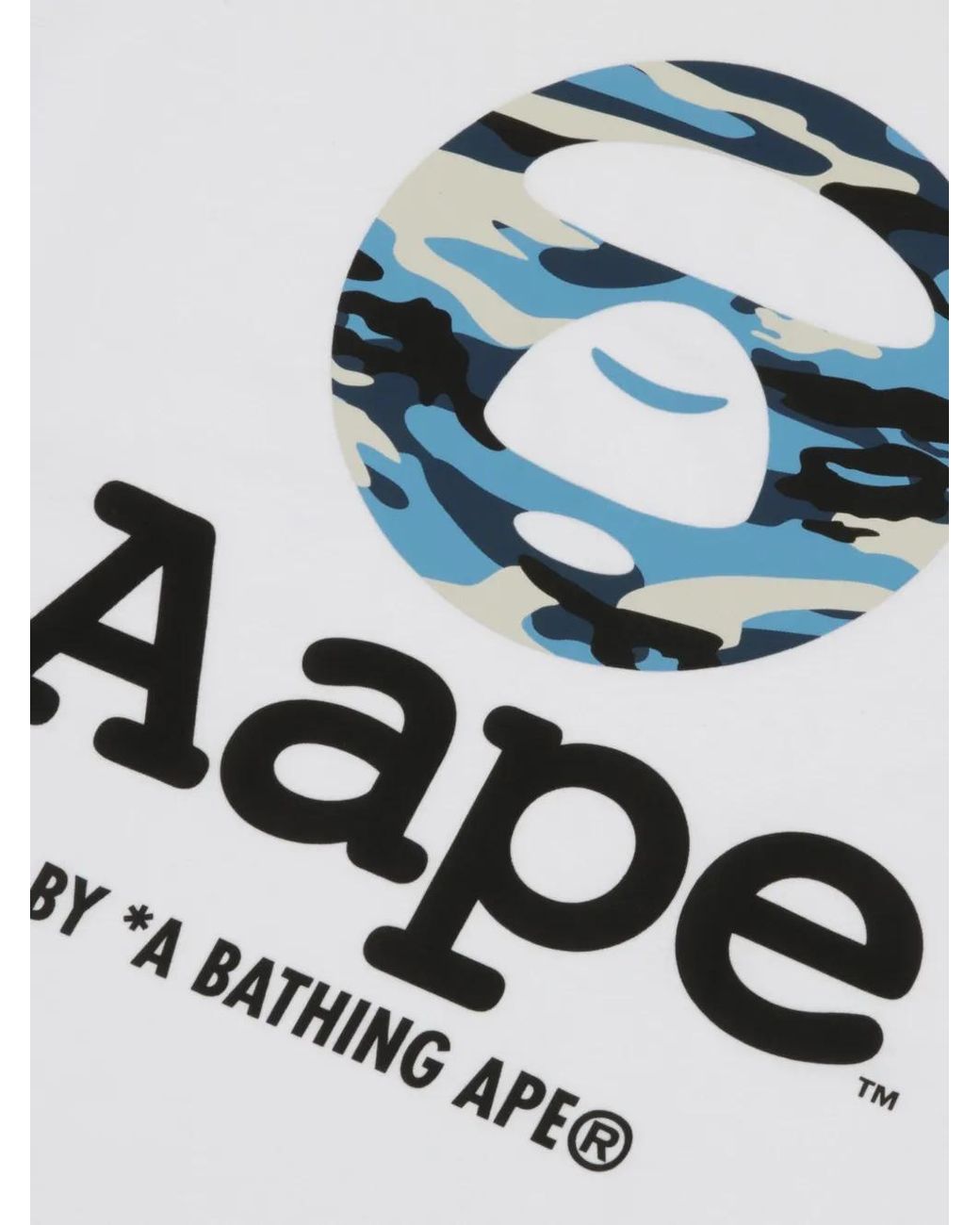 Aape By A Bathing Ape White Aapeunvs Camo-Print Logo-Print T-Shirt for men