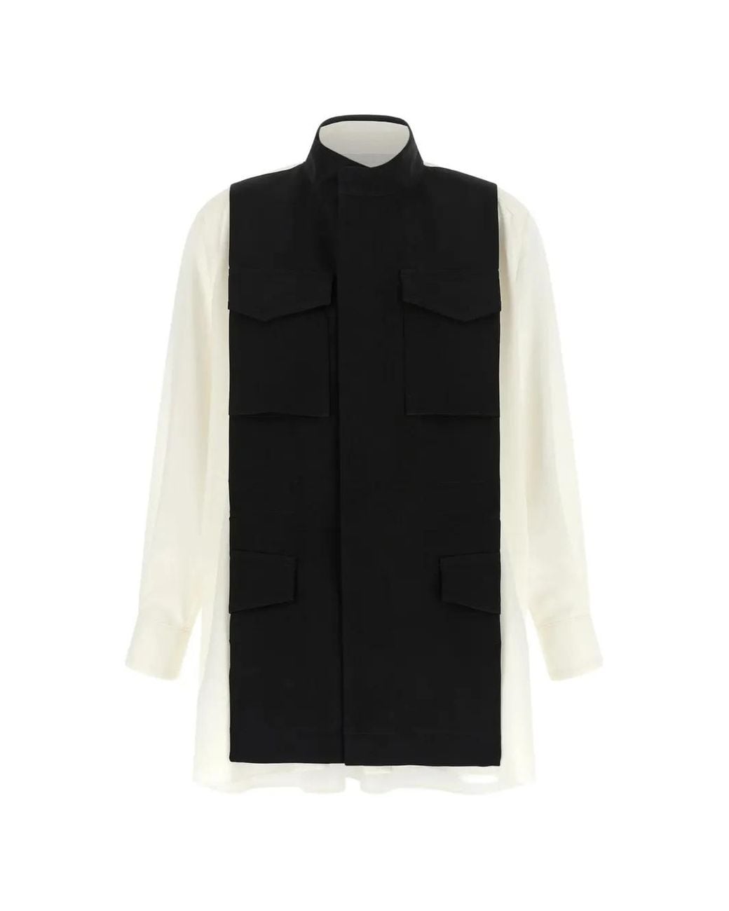 Sacai Black Suiting Panelled Shirt