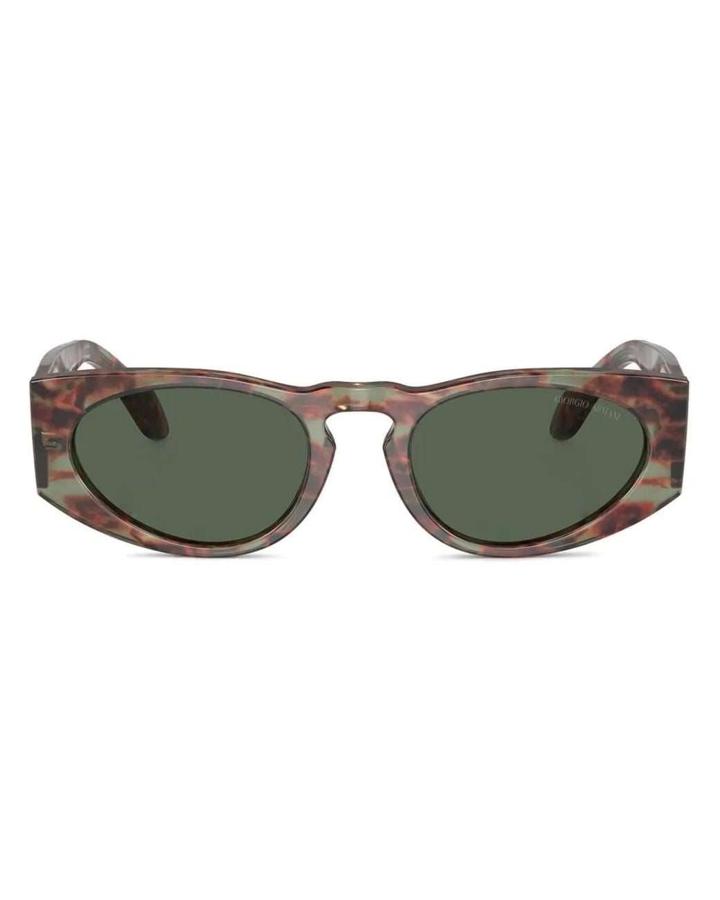 Giorgio Armani Green Geometric-Frame Sunglasses for men